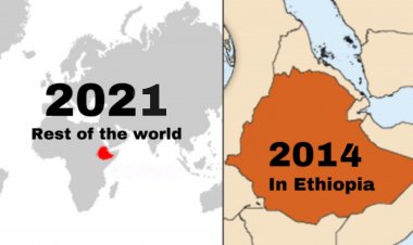 Ethiopia celebrates New Year in September. Seven to eight years behind rest of the world